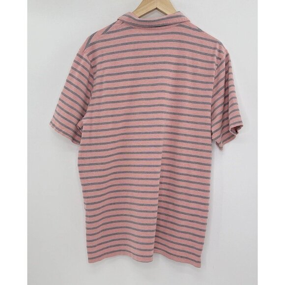 L.L.Bean Polo Shirt Men’s Muted Pink Striped Traditional Fit Sz L Preppy Classic - Picture 2 of 8